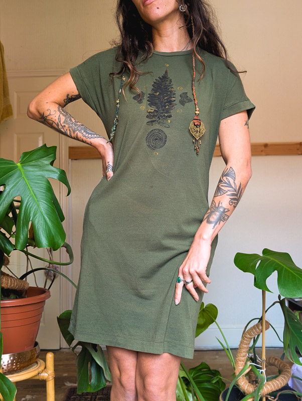 Reworked Fern Print Dress