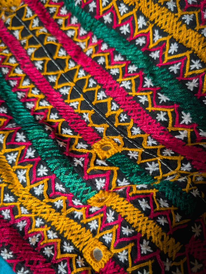 Vintage Turquoise Embroidered Maxi Skirt - Image 6