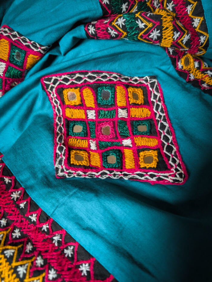 Vintage Turquoise Embroidered Maxi Skirt - Image 7