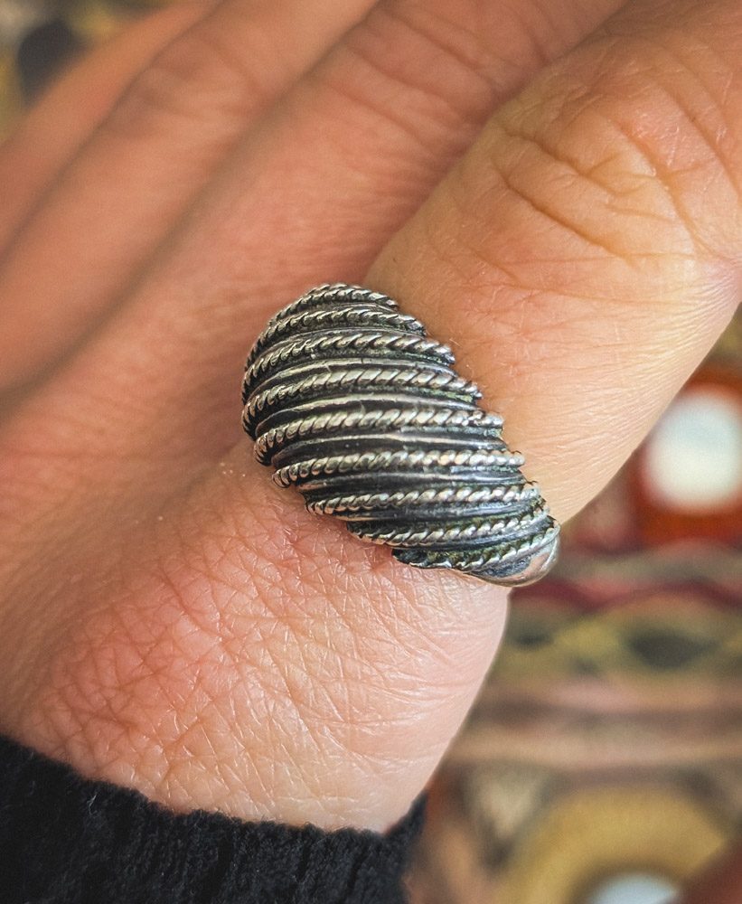 Vintage Silver Rope Twist Ring - Image 3