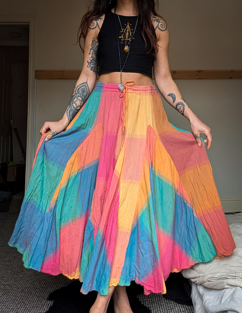 Pastel Rainbow Midi Skirt