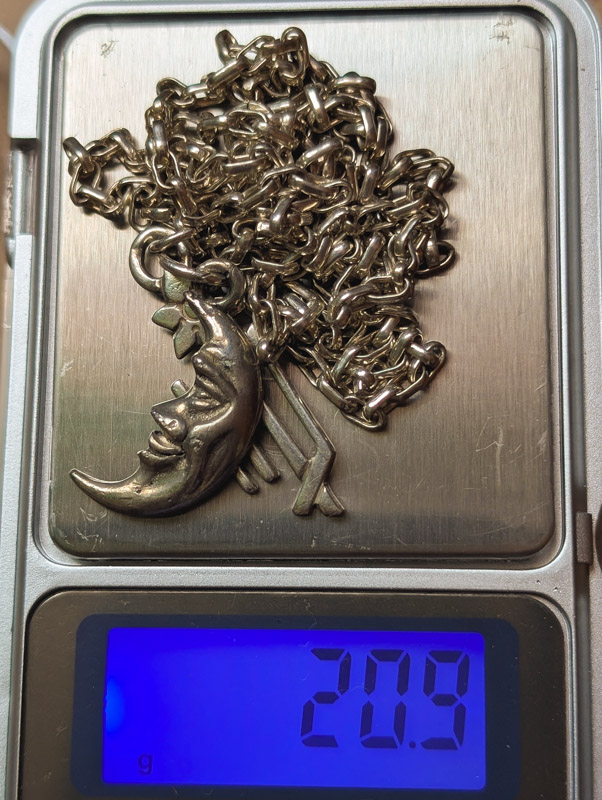 Vintage 925 Silver Virgo Moon Necklace - Image 5