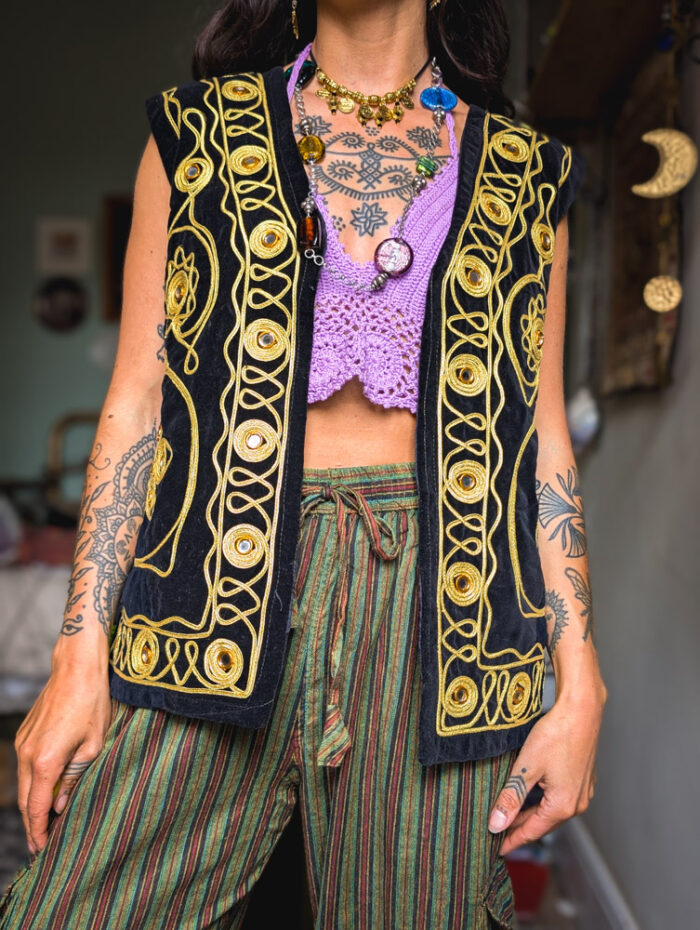 Vintage Indian Mirrored Waistcoat - Image 3
