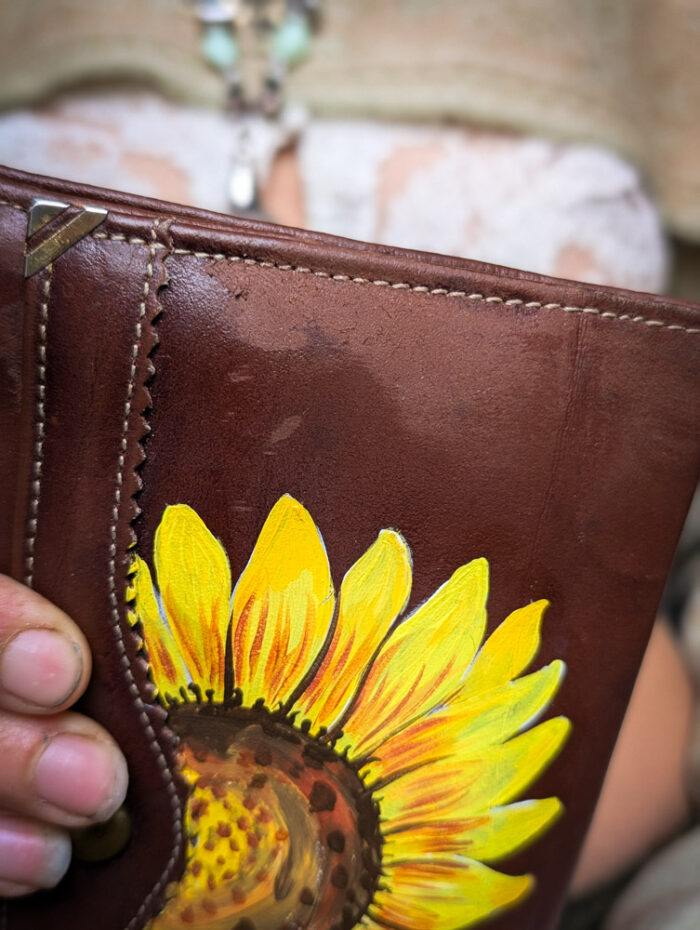 Handpainted Sunflower Wallet - Image 2