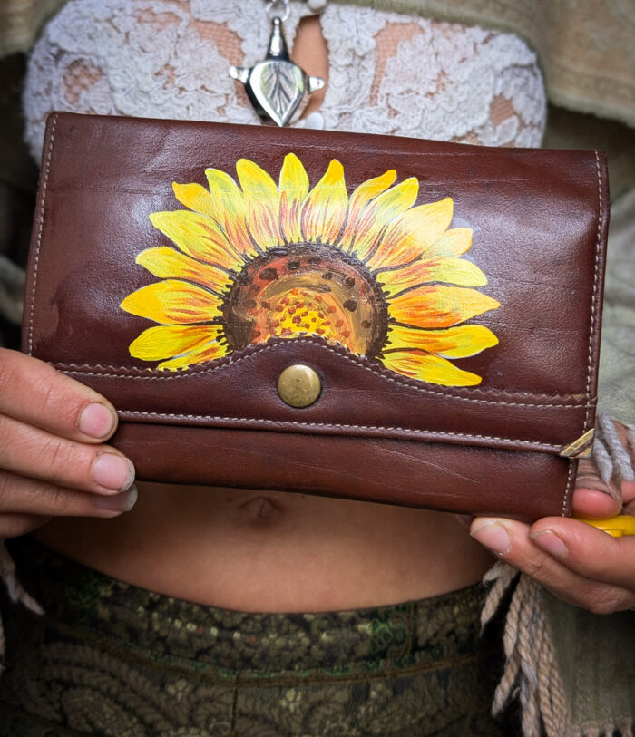 Handpainted Sunflower Wallet