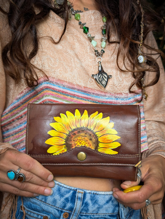 Handpainted Sunflower Wallet - Image 5