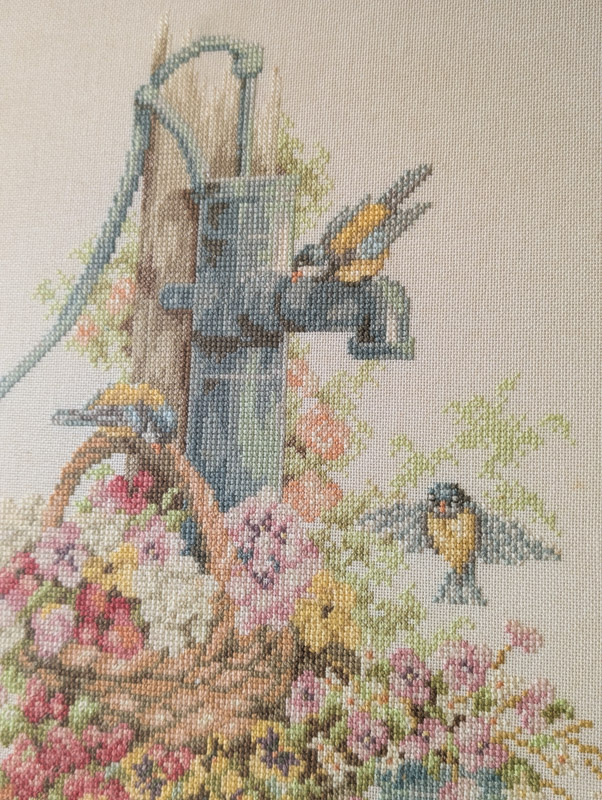 Vintage Framed Garden Embroidery - Image 3