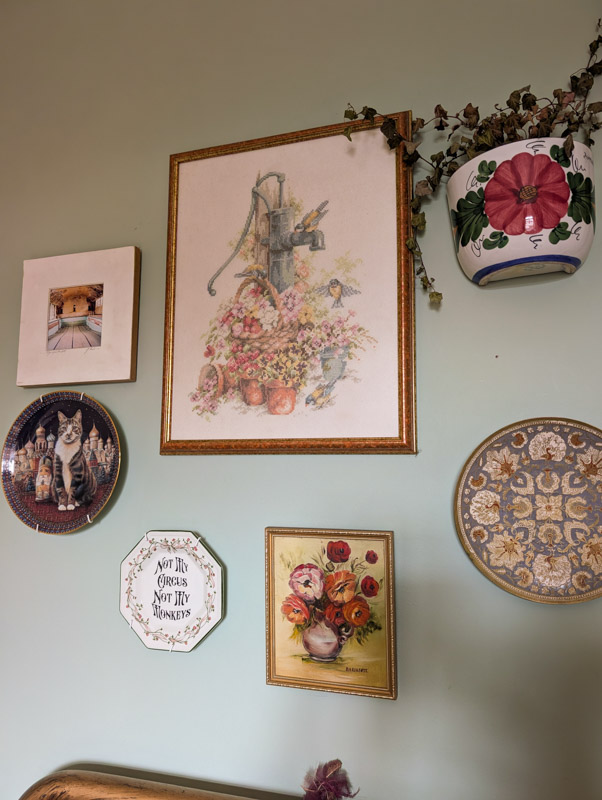 Vintage Framed Garden Embroidery - Image 2