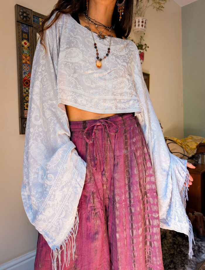 Upcycled White / Grey Fairy Top - Image 4