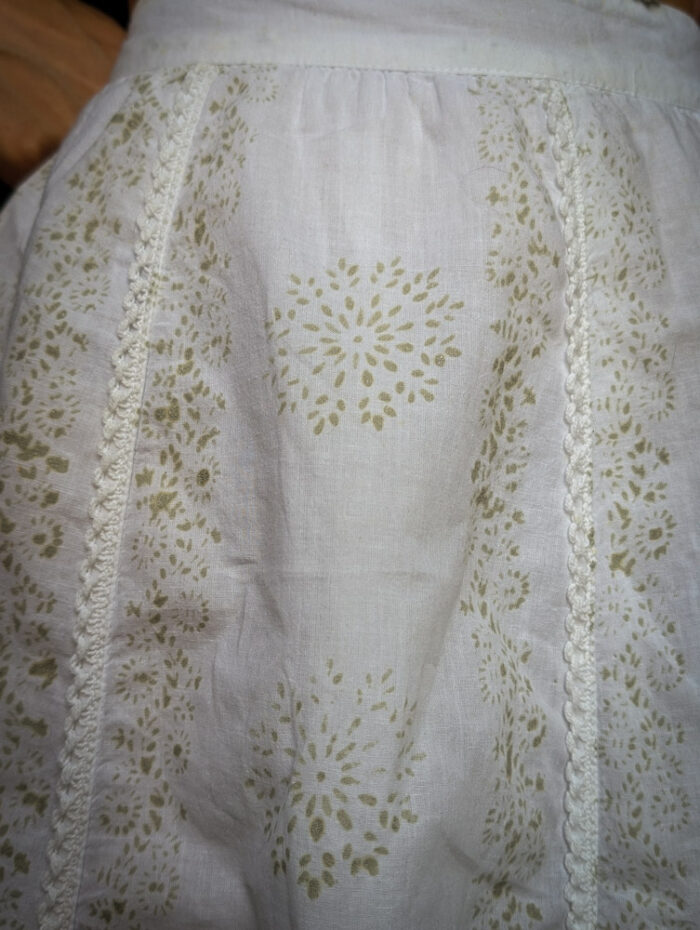 White + Gold Block Print Summer Skirt - Image 6