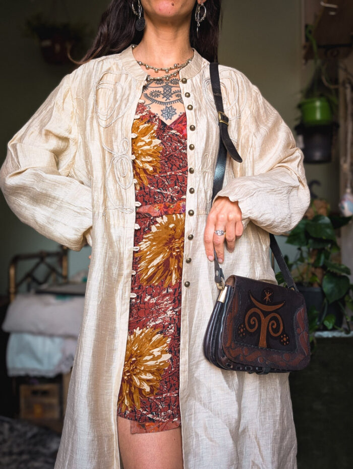 Beige Linen Embroidered Jacket - Image 7