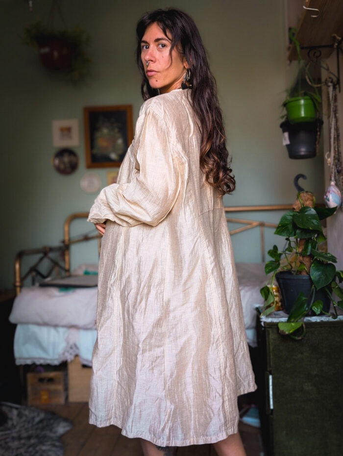 Beige Linen Embroidered Jacket - Image 8