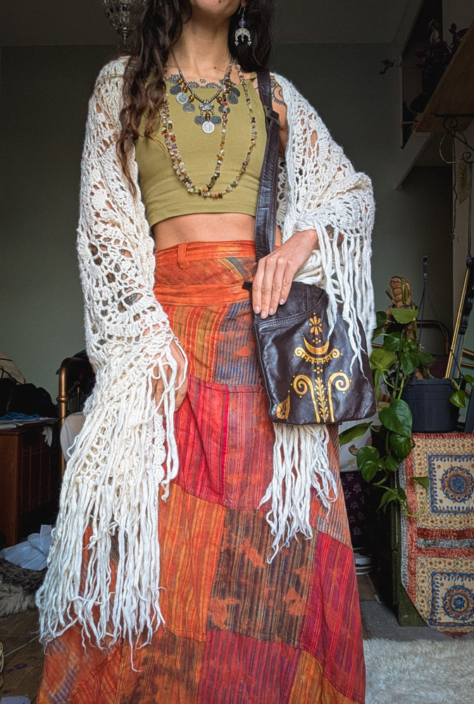 Vintage Crochet Wool Shawl - Image 2