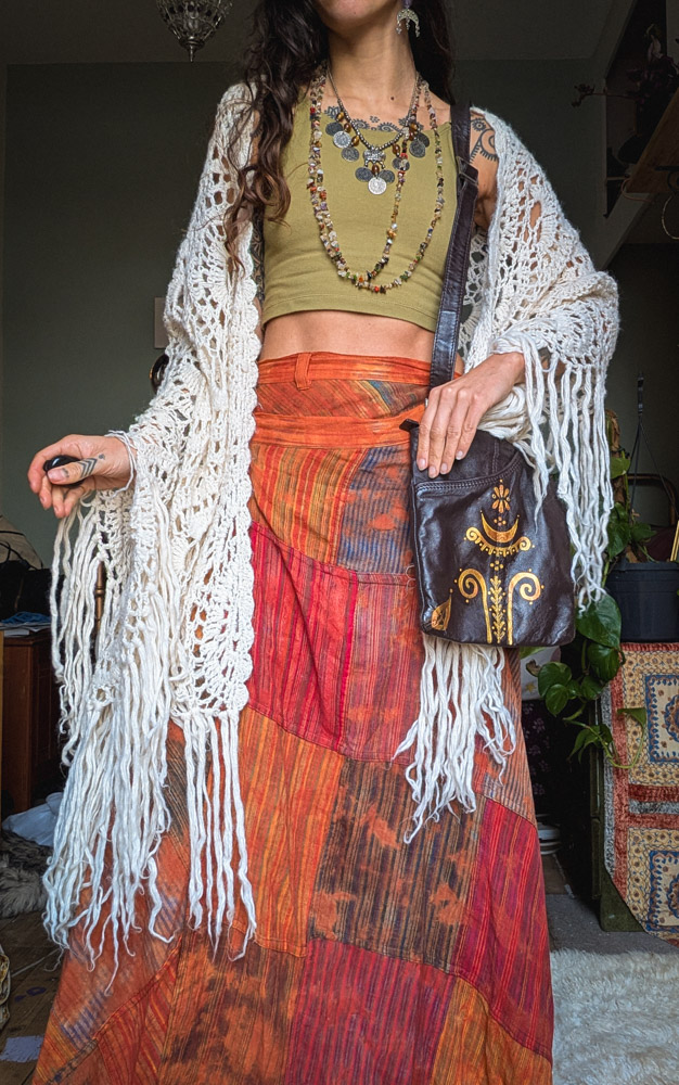 Vintage Crochet Wool Shawl - Image 4