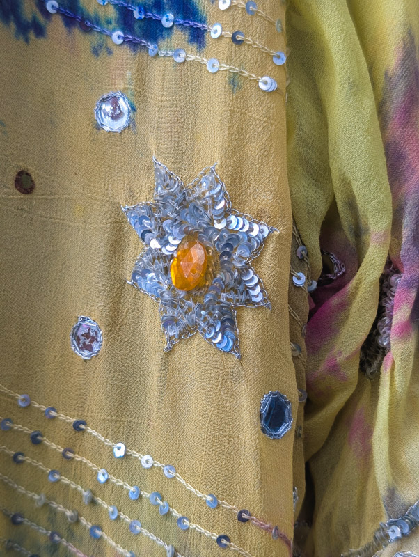 Yellow Embroidered Silk Robe - Image 6