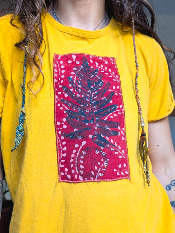 Reworked Yellow Fern Patch Tshirt - Image 3